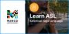 Mango Languages logo with text Learn ASL with man in background